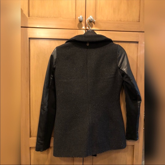 Mackage Odilia wool and leather coat in black - Picture 6 of 8